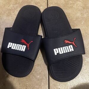 Puma Kids Boys Girl Sandals Slides US Size 4 Blue Sandals (pls Look At Pictures)